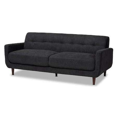 Baxton Studio Allister Mid-Century Dark Grey Upholstered Sofa 158-9747